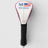 VS-Amerikaanse Vlag Monogram Naam Golfheadcover (Voorkant)