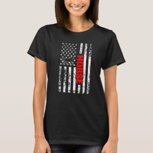 VS Amerikaanse Vlag Paard Sporten Patriottisch Paa T-shirt