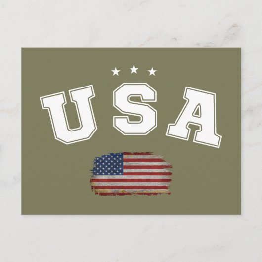 VS Amerikaanse vlag Patriottische Veteranen 4 juli Briefkaart (Voorkant)