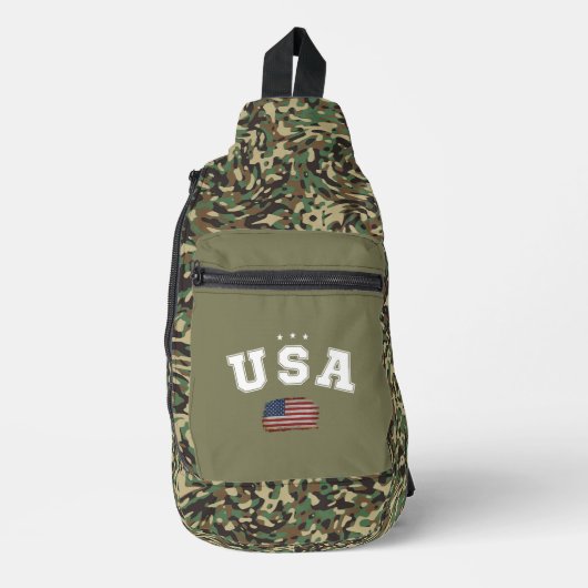 VS Amerikaanse vlag Patriottische Veteranen 4 juli Sling Bag (Voorkant)