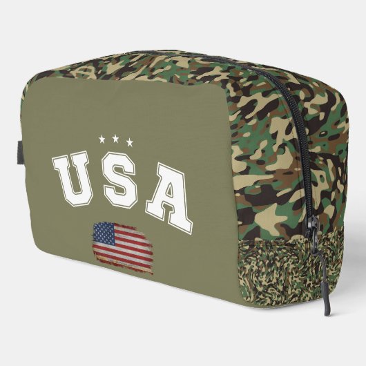 VS Amerikaanse vlag Patriottische Veteranen 4 juli Toilettasje (Rechterhoek)