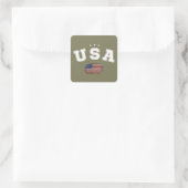 VS Amerikaanse vlag Patriottische Veteranen 4 juli Vierkante Sticker (Tas)