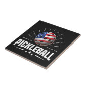 VS Amerikaanse Vlag Pickleball Speler Tegeltje (Zijkant)