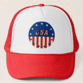 VS - Amerikaanse vlag & sterren in Circle Trucker Trucker Pet (Voorkant)