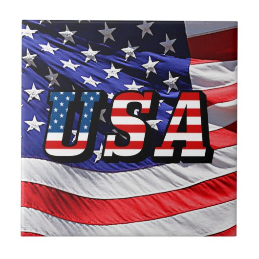 VS - Amerikaanse vlag Tegeltje (Voorkant)