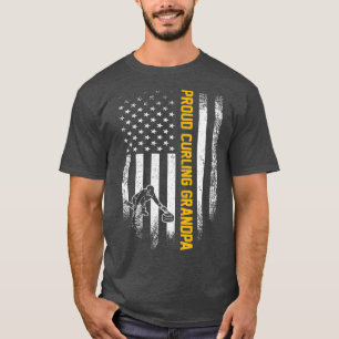  VS Amerikaanse vlag Trotse Curling Opa T-shirt