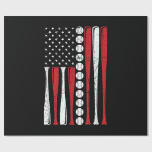 VS Amerikaanse Vlag Vintage Honkbal Vlag 4 juli Cadeaupapier