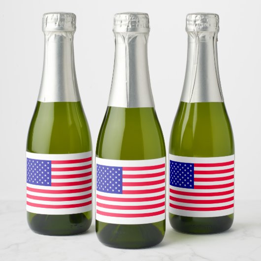 VS Amerikaanse vlag Voedsel- en drankenetiketten i Sparkling Wijnetiket (Flessen)