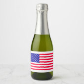 VS Amerikaanse vlag Voedsel- en drankenetiketten i Sparkling Wijnetiket (Voorkant)