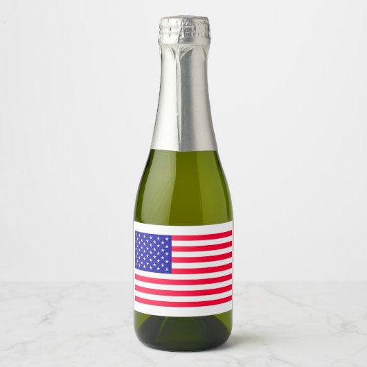 VS Amerikaanse vlag Voedsel- en drankenetiketten i Sparkling Wijnetiket (Voorkant)