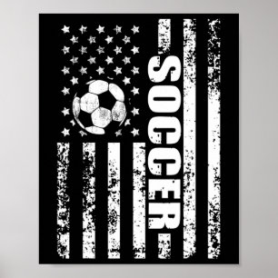Vs Amerikaanse Vlag Voetbal Patriottische Voetbal Poster