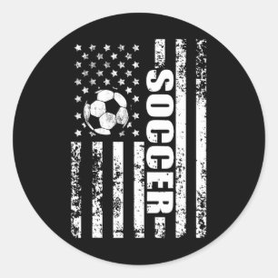 Vs Amerikaanse Vlag Voetbal Patriottische Voetbal Ronde Sticker