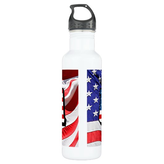 VS - Amerikaanse vlag Waterfles (Achterkant)