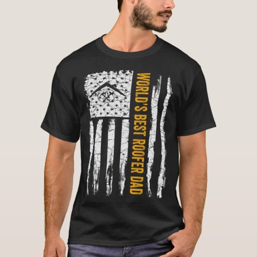 VS Amerikaanse vlag Wereld Beste Roofer Papa T-shirt (Voorkant)