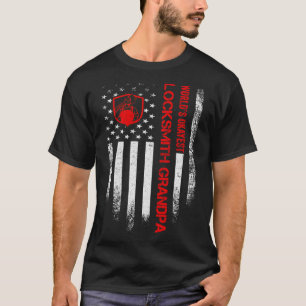  VS Amerikaanse vlag Wereld Okayest Locksmit T-shirt