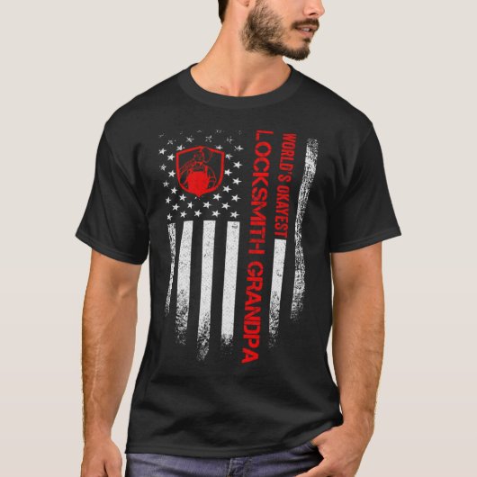  VS Amerikaanse vlag Wereld Okayest Locksmit T-shirt (Voorkant)
