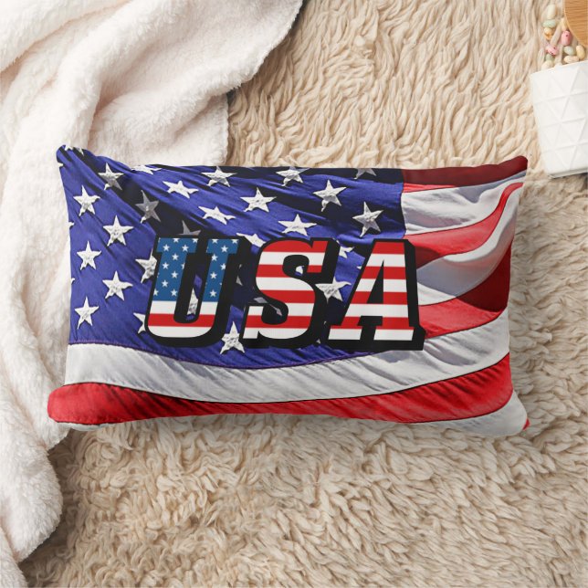 VS - Amerikaanse Vlag Worp Kussen (Deken)