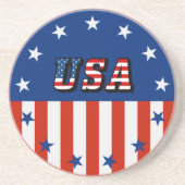 VS - Amerikaanse vlaggestars - Circle Beverage - k Zandsteen Onderzetter (Voorkant)