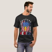 VS Amerikaanse vlagpatriotticus op 4 juli Bald ea T-shirt (Voorkant volledig)