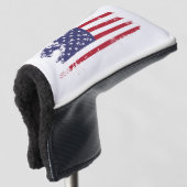 * VS AP16 Golf Patriotic Grunge Flag Putter Hoesje Golfheadcover (3/4 voorkant)