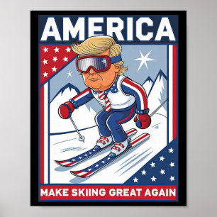 VS Apres Ski Make Skiing Great Again beroemd gemaa Poster