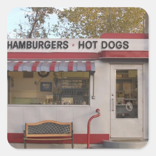 VS, Arizona, Bisbee: Shady Dell Motel, Alle 2 Vierkante Sticker (Voorkant)