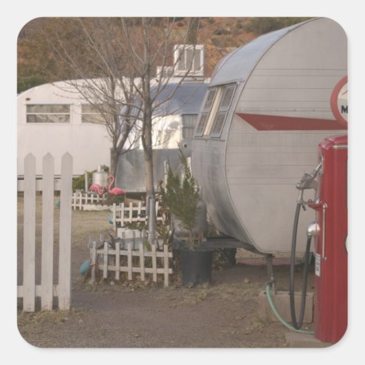 VS, Arizona, Bisbee: Shady Dell Motel, alles Vierkante Sticker (Voorkant)