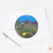 VS, Arizona. Cactus in de heuvels Ronde Sticker (Envelop)