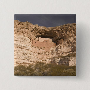 VS, Arizona, Camp Verde: Montezuma Castle Vierkante Button 5,1 Cm