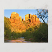 VS, Arizona. Cathedral Rock bij Sunset Briefkaart (Voorkant)