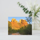 VS, Arizona. Cathedral Rock bij Sunset Briefkaart (Staand voorkant)