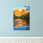 VS, Arizona. Cathedral Rock bij Sunset Canvas Afdruk (Insitu (Houten vloer))
