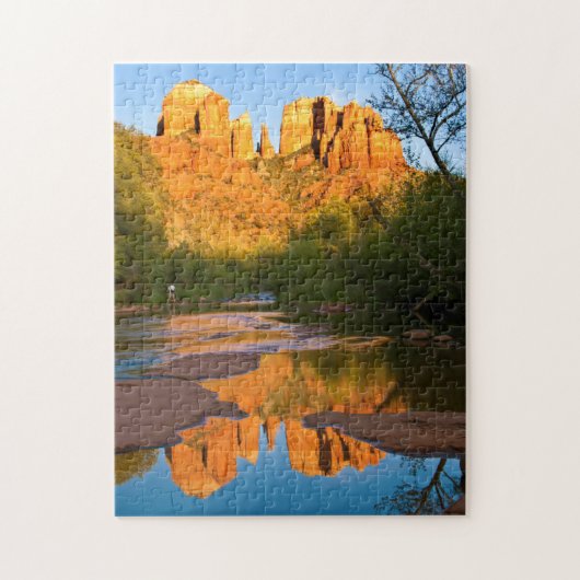 VS, Arizona. Cathedral Rock bij Sunset Legpuzzel (Verticaal)