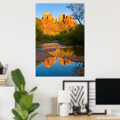 VS, Arizona. Cathedral Rock bij Sunset Poster (Thuiskantoor)