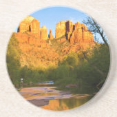 VS, Arizona. Cathedral Rock bij Sunset Zandsteen Onderzetter (Voorkant)