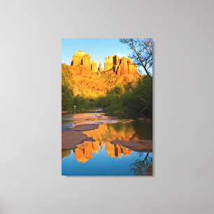 VS, Arizona. Cathedral Rock bij zonsondergang Canvas Afdruk