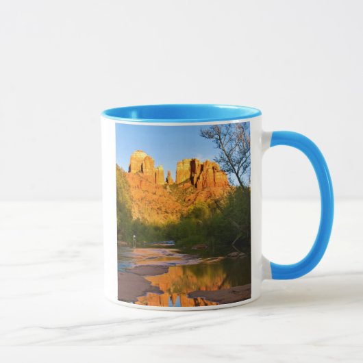 VS, Arizona. Cathedral Rock bij zonsondergang Mok (Rechts)