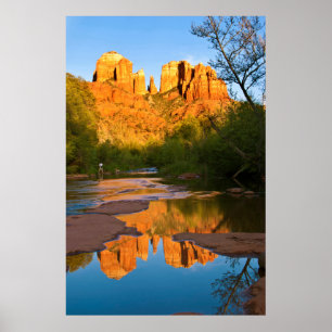VS, Arizona. Cathedral Rock bij zonsondergang Poster