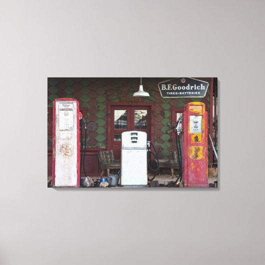 VS, Arizona. Chloride Ghost Town, oude benzinestat Canvas Afdruk (Voorkant)