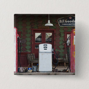 VS, Arizona. Chloride Ghost Town, oude benzinestat Vierkante Button 5,1 Cm
