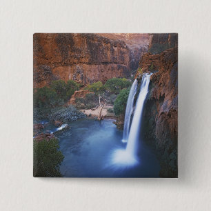 VS, Arizona, Grand Canyon, Havasu Falls Vierkante Button 5,1 Cm