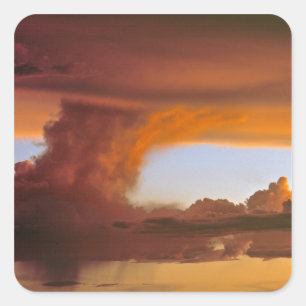 VS, Arizona, Grand Canyon NP. Zonsondergang creëer Vierkante Sticker