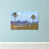 VS, Arizona, Lake Havasu City. Vuurtoren volgende Canvas Afdruk (Insitu (Houten vloer))