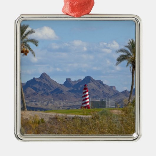 VS, Arizona, Lake Havasu City. Vuurtoren volgende Metalen Ornament (Voorkant)