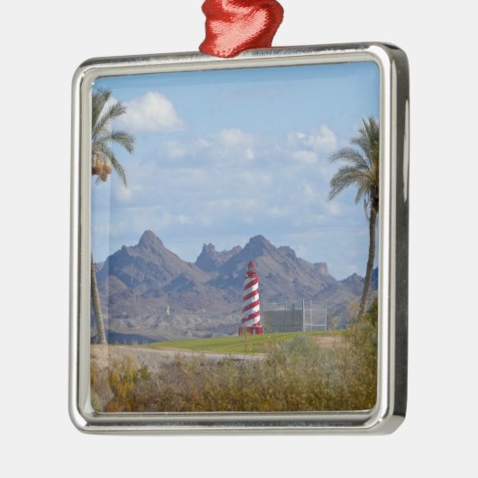VS, Arizona, Lake Havasu City. Vuurtoren volgende Metalen Ornament (Links)