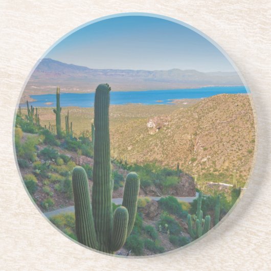 VS, Arizona. Uitzicht van de ingang aan ton Zandsteen Onderzetter (Voorkant)