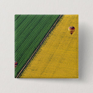 VS, Arizona, Val Vista. Heetwaterballonnen zweven Vierkante Button 5,1 Cm