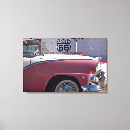 VS, Arizona, Williams. Rt. 66 Stad, 1950's Canvas Afdruk (Voorkant)