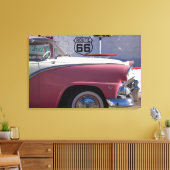 VS, Arizona, Williams. Rt. 66 Stad, 1950's Canvas Afdruk (Insitu (Woonkamer))