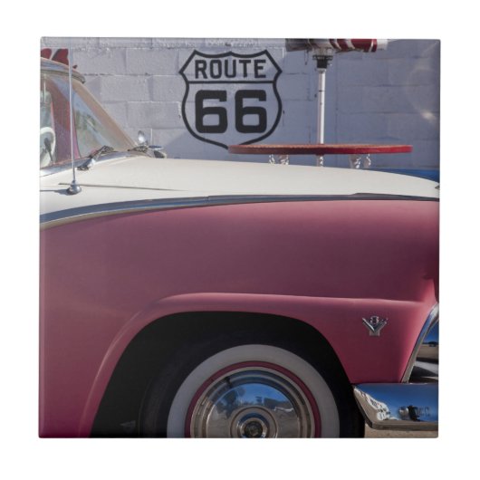 VS, Arizona, Williams. Rt. 66 Stad, 1950's Tegeltje (Voorkant)